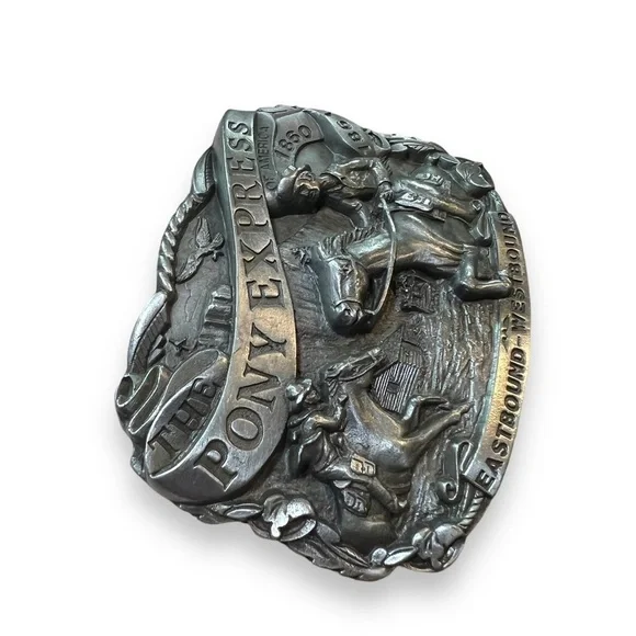 Vintage Dart Pony Express Collector’s Edition Pewter Belt Buckle - Picture 7 of 12